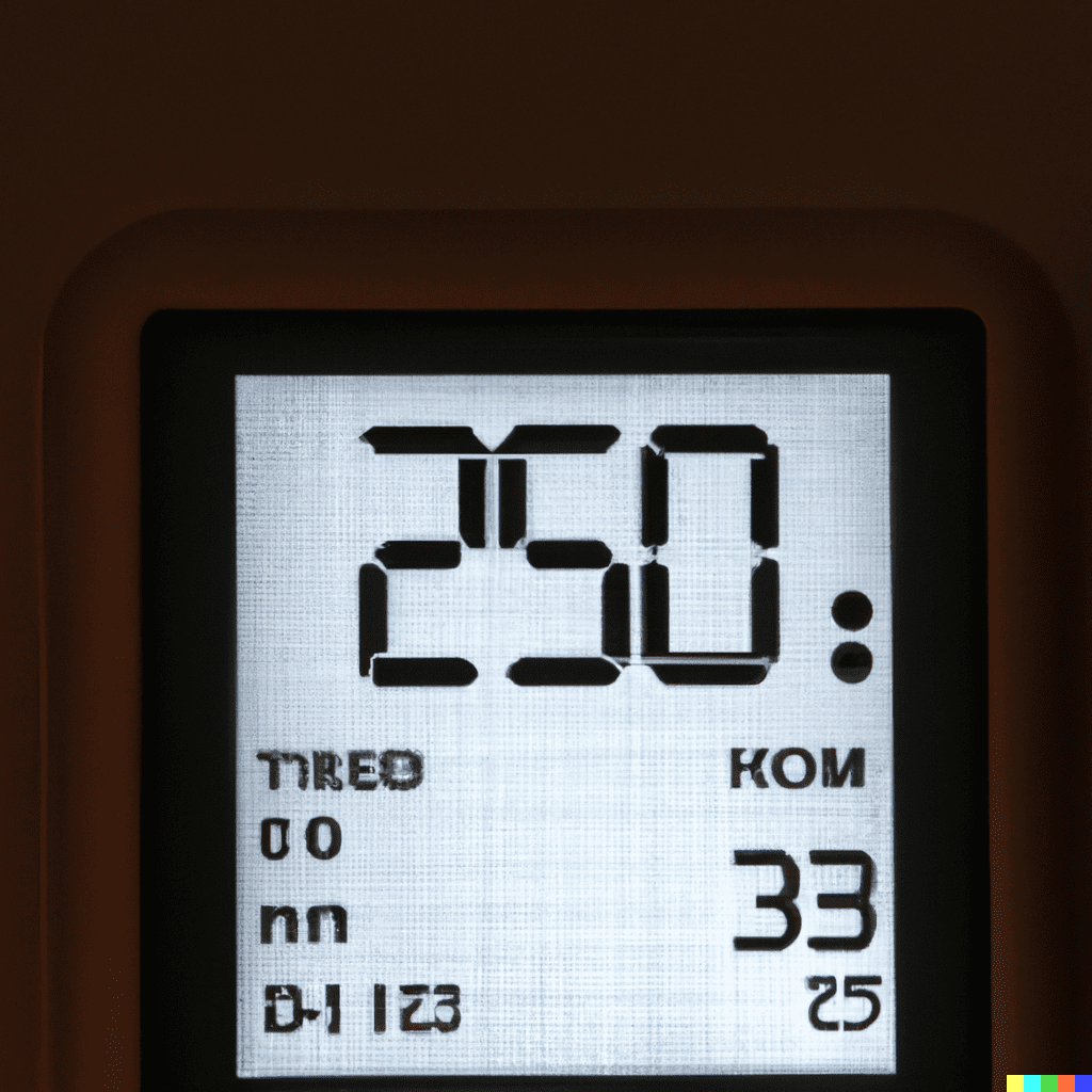 Digital display on tankless water heater.