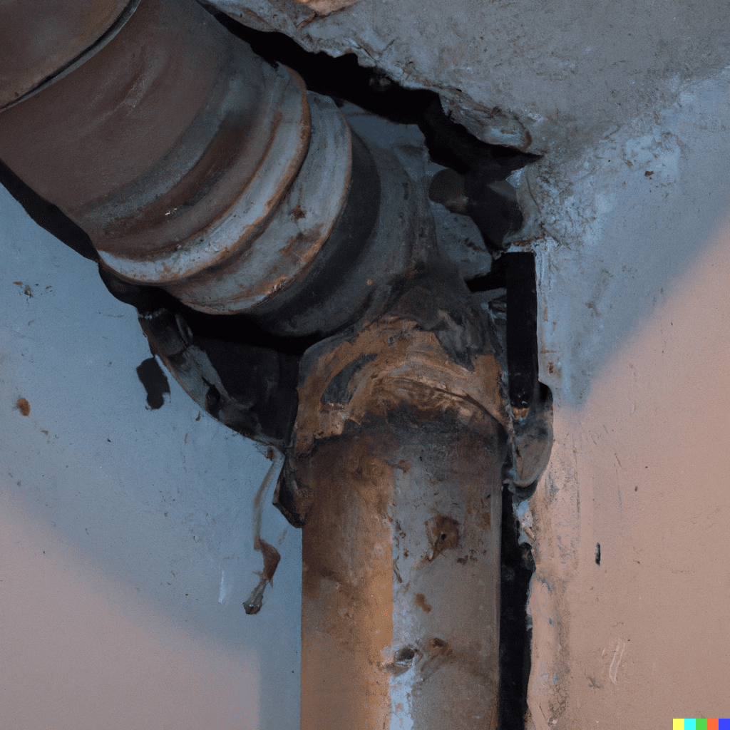 Sagging PVC furnace pipes.